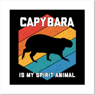 Capybara Retro Vintage Wild Forest Rodent Animal Capybara Posters and Art